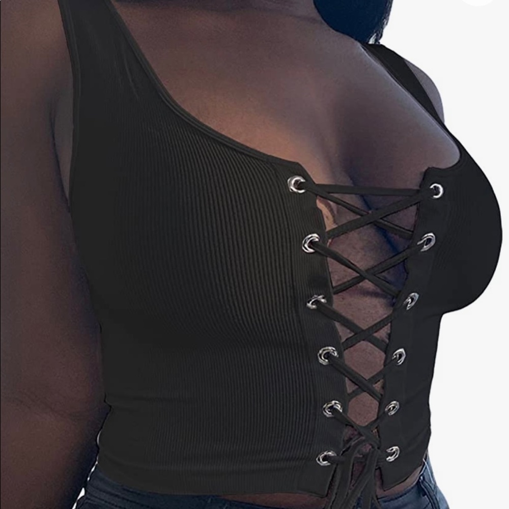 Lace up crop top